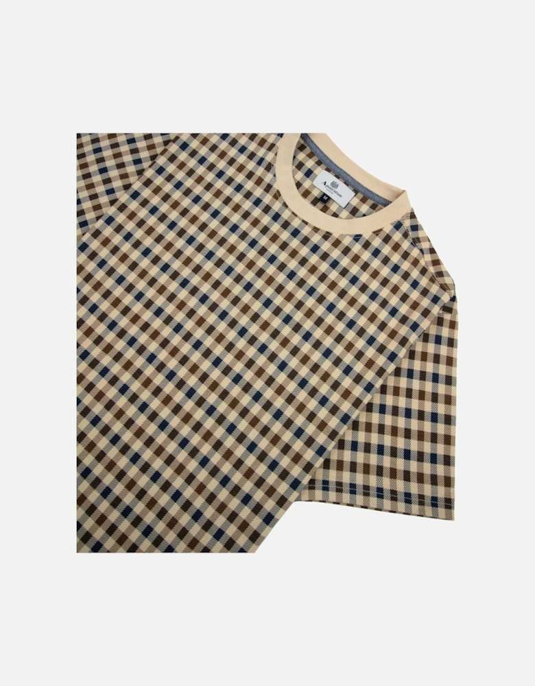 Active Club Check T Shirt Beige 03