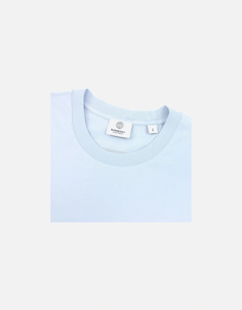 Back Monogram Motif Cotton Oversized T-shirt Sky Blue