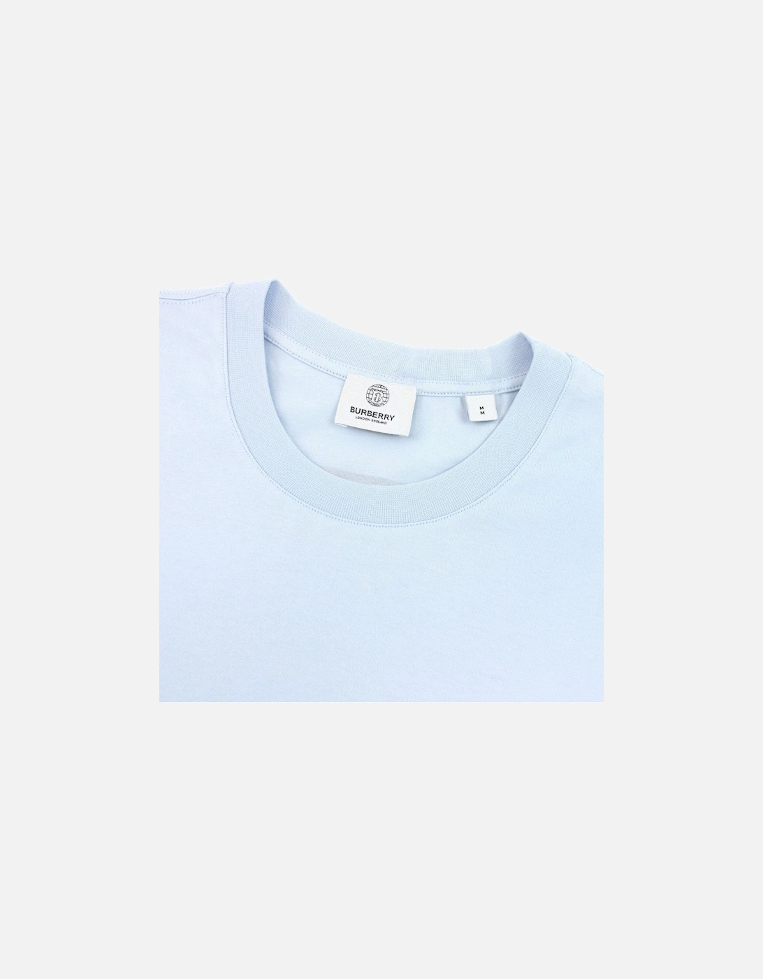 Back Monogram Motif Cotton Oversized T-shirt Sky Blue