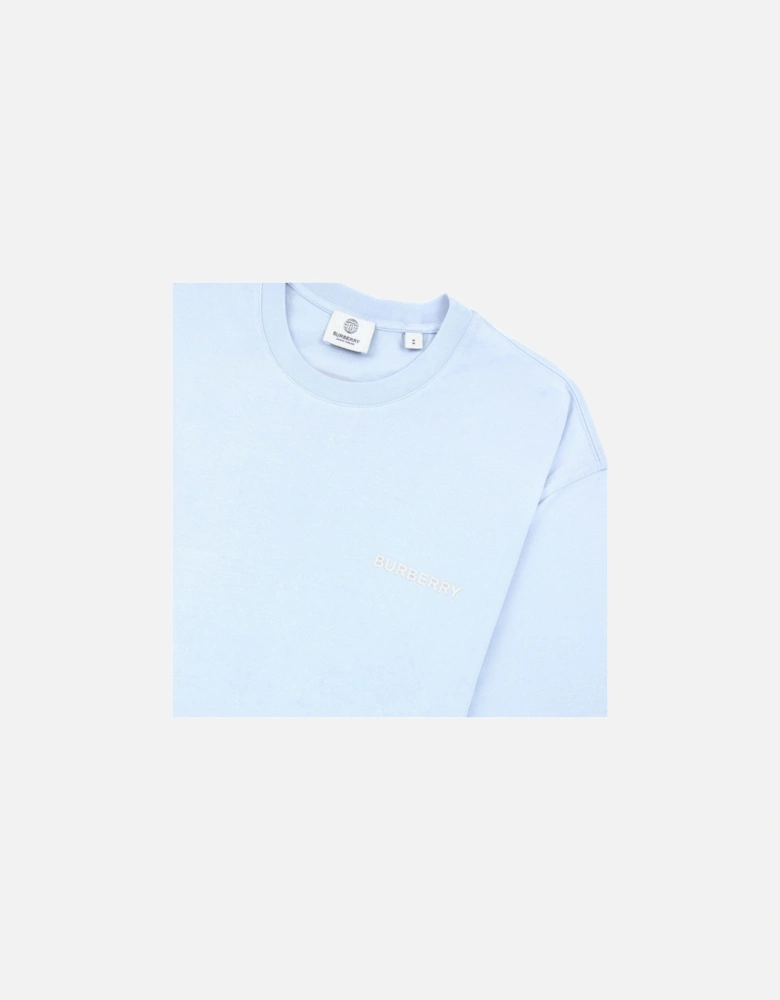 Back Monogram Motif Cotton Oversized T-shirt Sky Blue