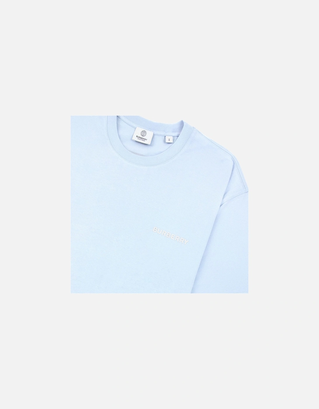 Back Monogram Motif Cotton Oversized T-shirt Sky Blue