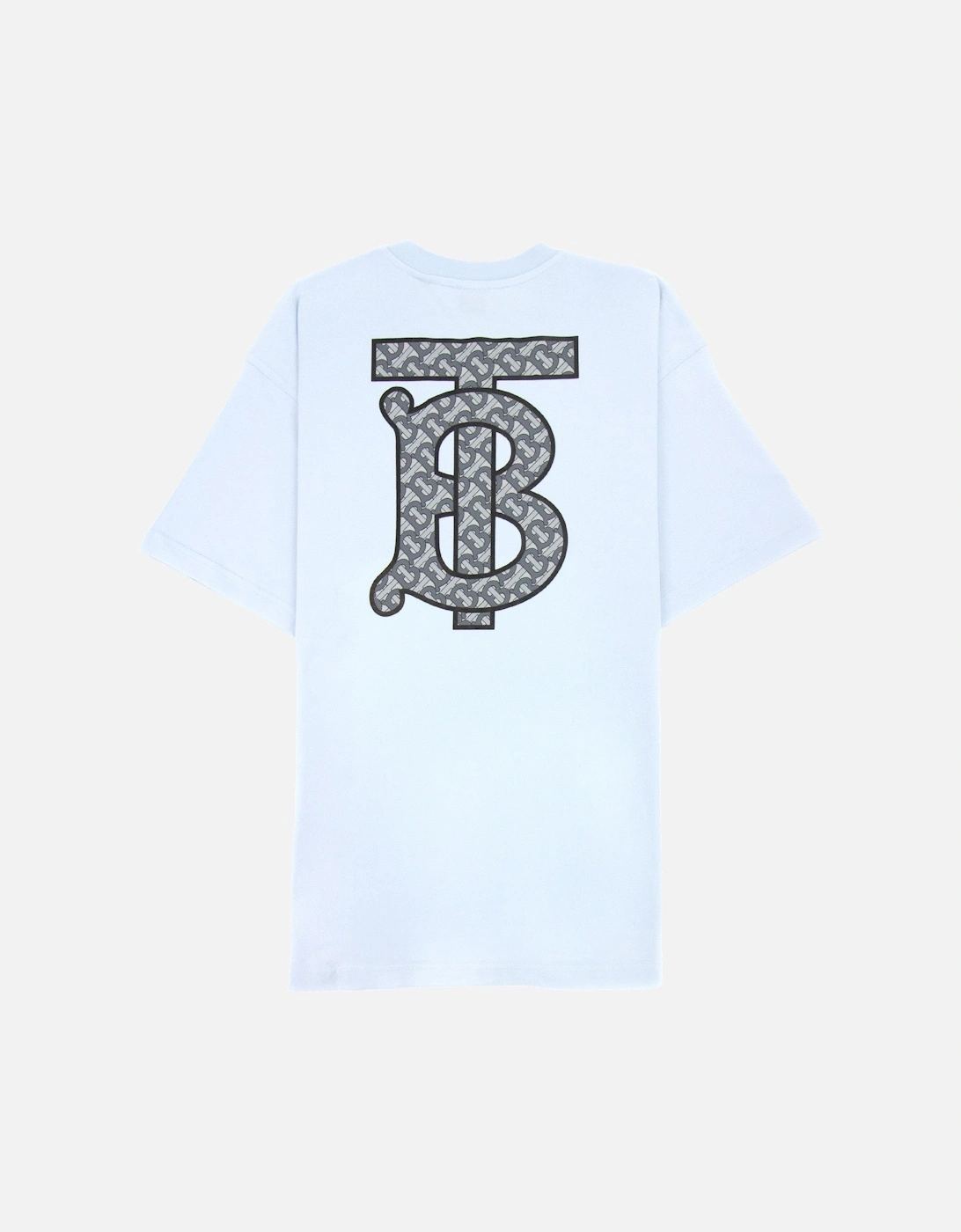 Back Monogram Motif Cotton Oversized T-shirt Sky Blue