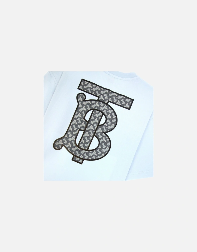 Back Monogram Motif Cotton Oversized T-shirt Sky Blue