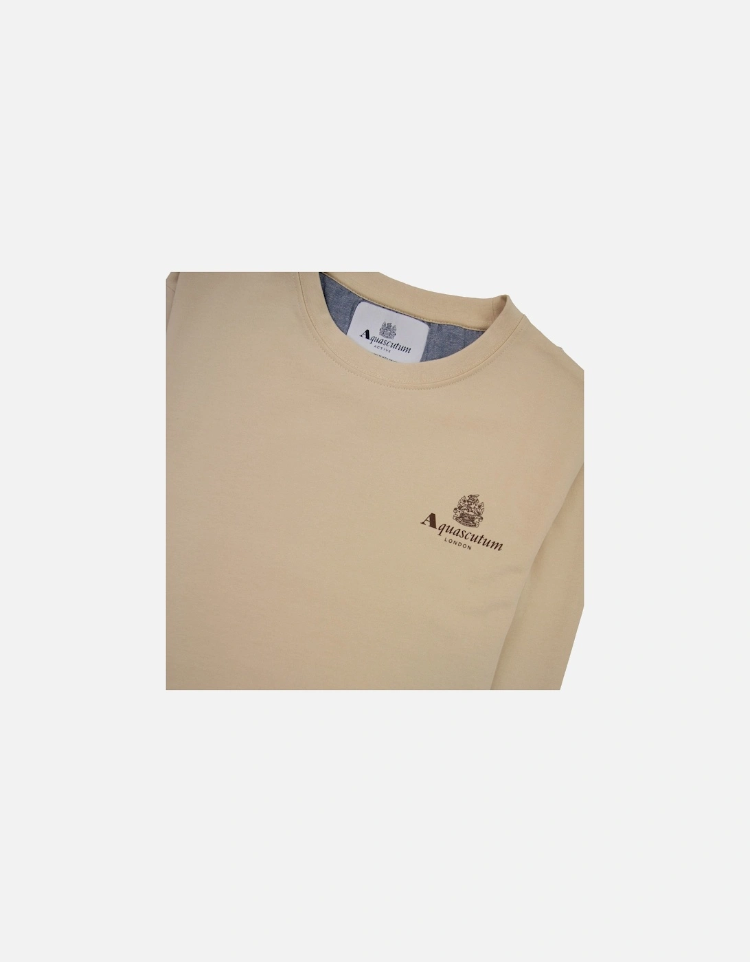 Active Small Logo Crewneck Sweatshirt Beige 03