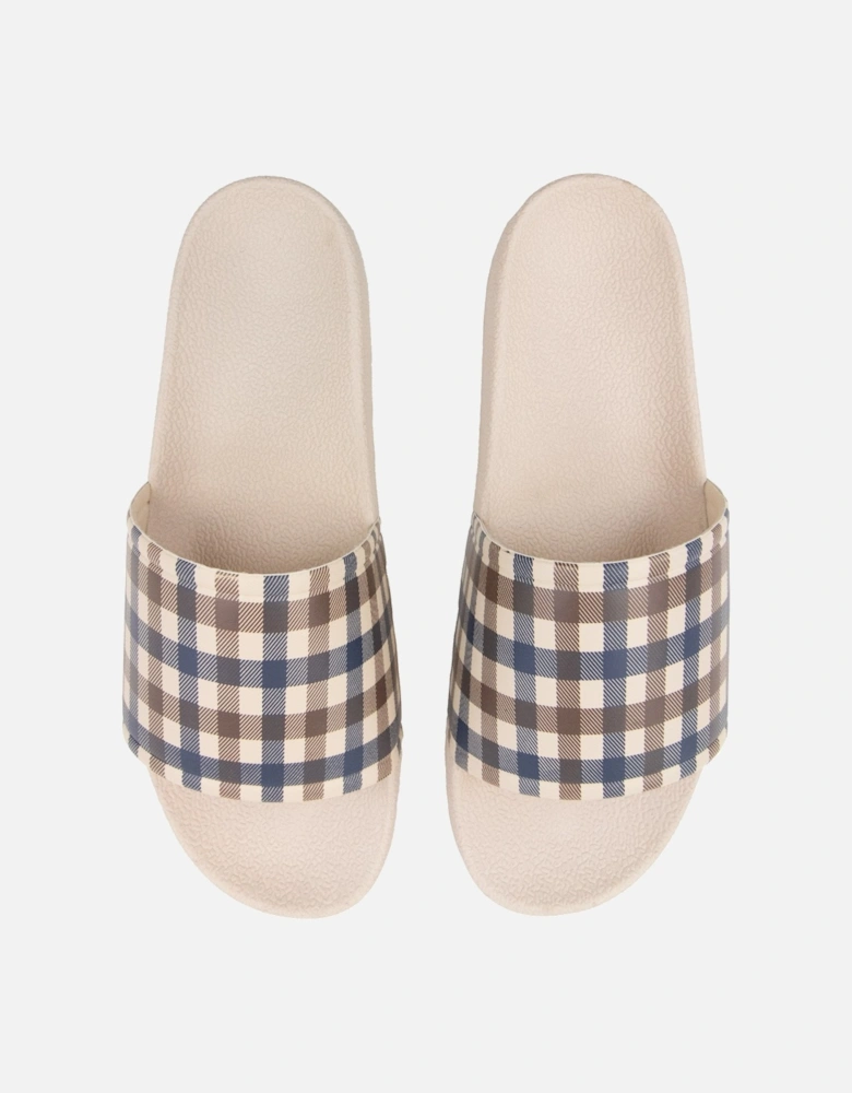 Beach Check Slippers Beige