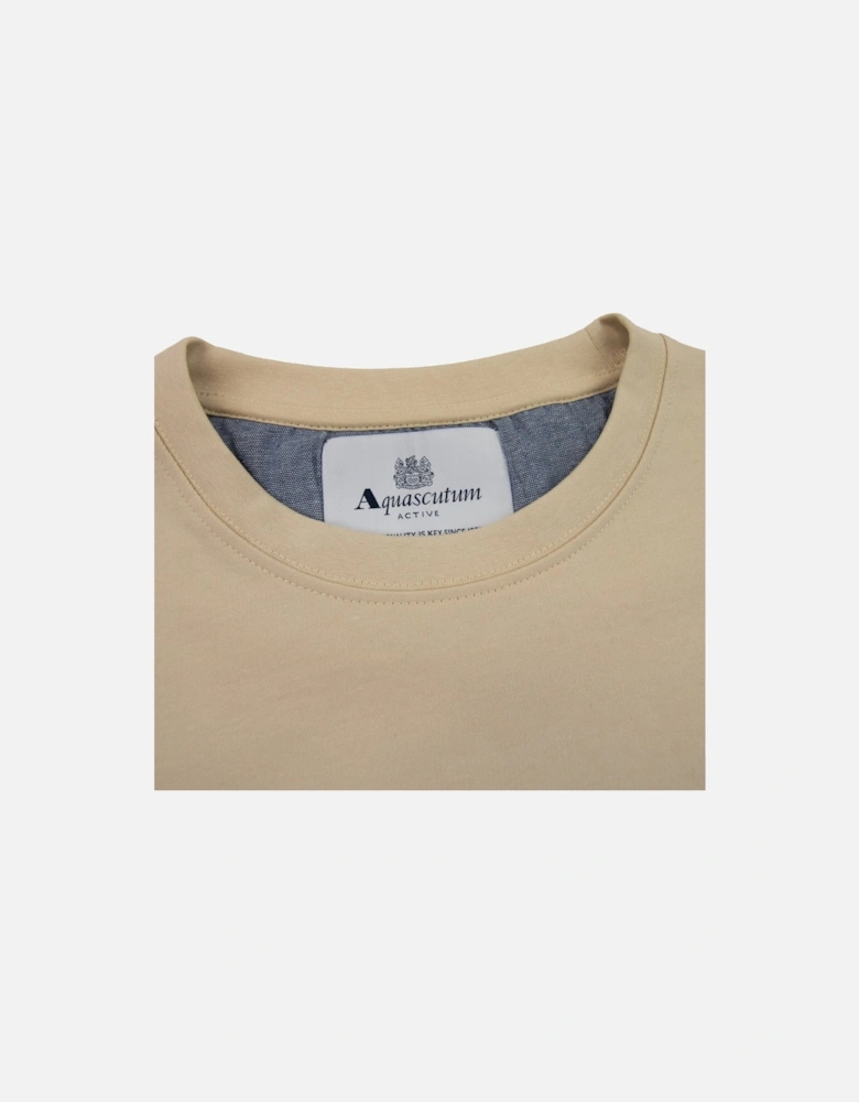 Active Small Logo Crewneck Sweatshirt Beige 03