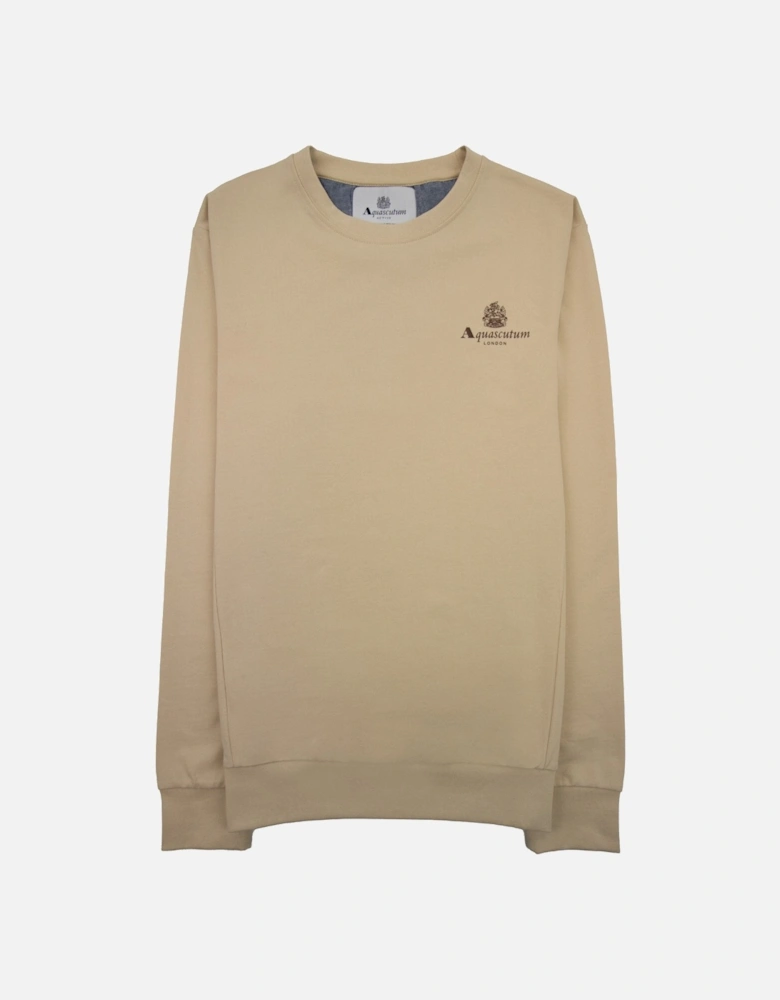 Active Small Logo Crewneck Sweatshirt Beige 03