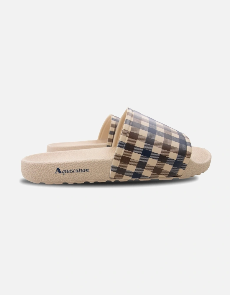 Beach Check Slippers Beige