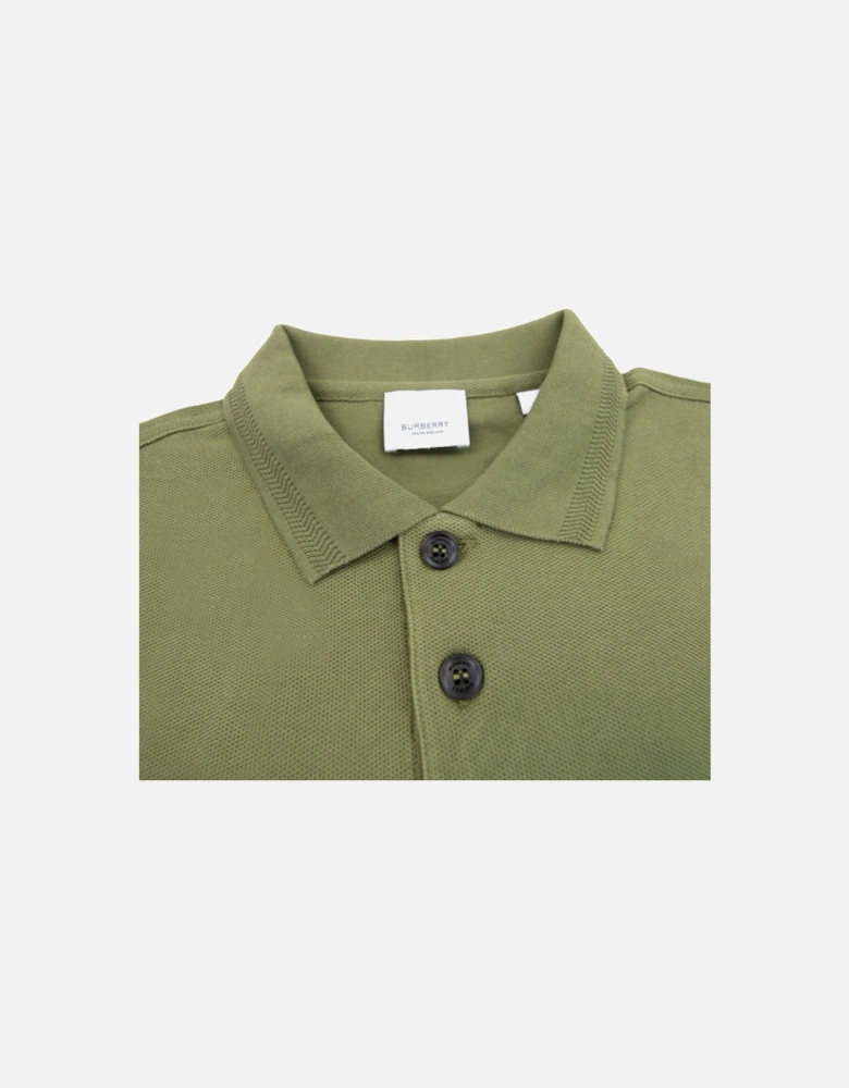 Manzoni Monogram Pique Polo Olive