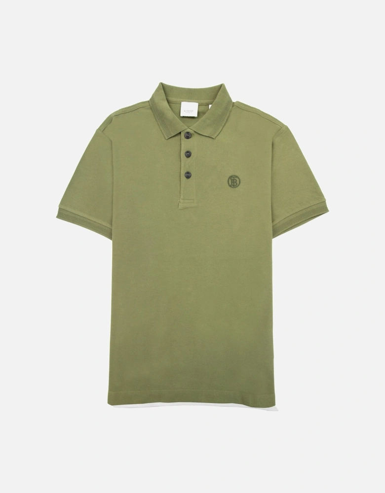 Manzoni Monogram Pique Polo Olive