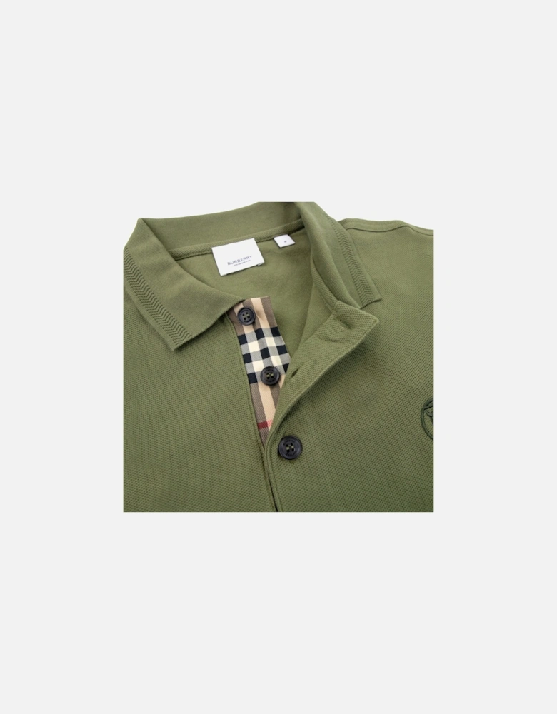 Manzoni Monogram Pique Polo Olive