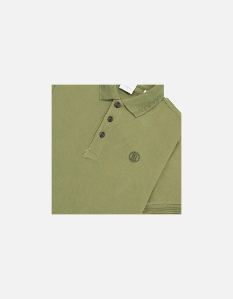 Manzoni Monogram Pique Polo Olive