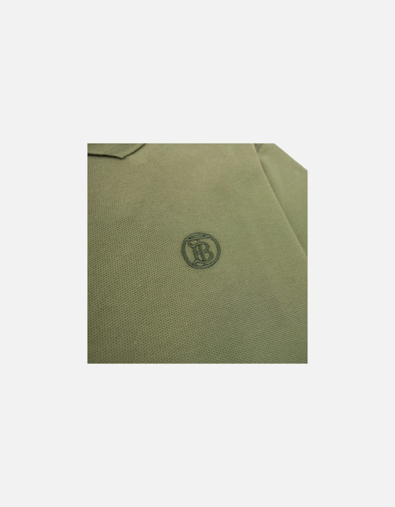 Manzoni Monogram Pique Polo Olive
