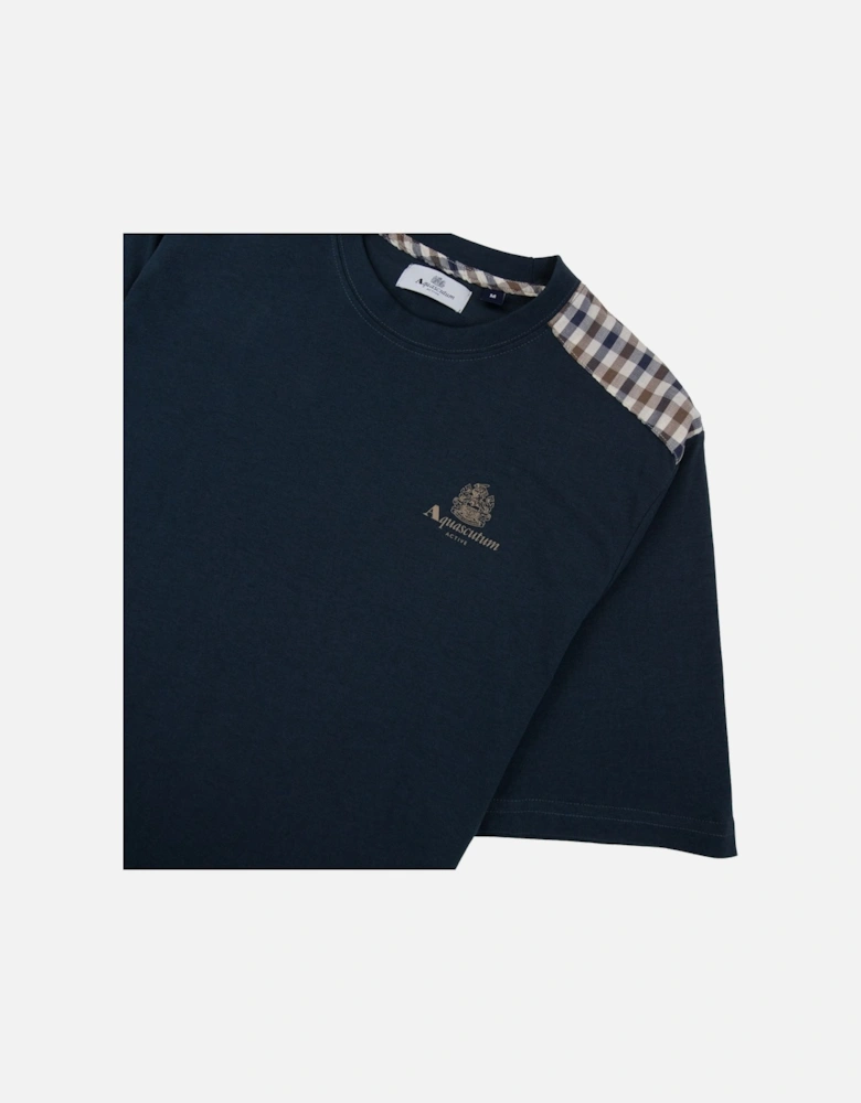 Club Check Shoulder T-shirt Navy