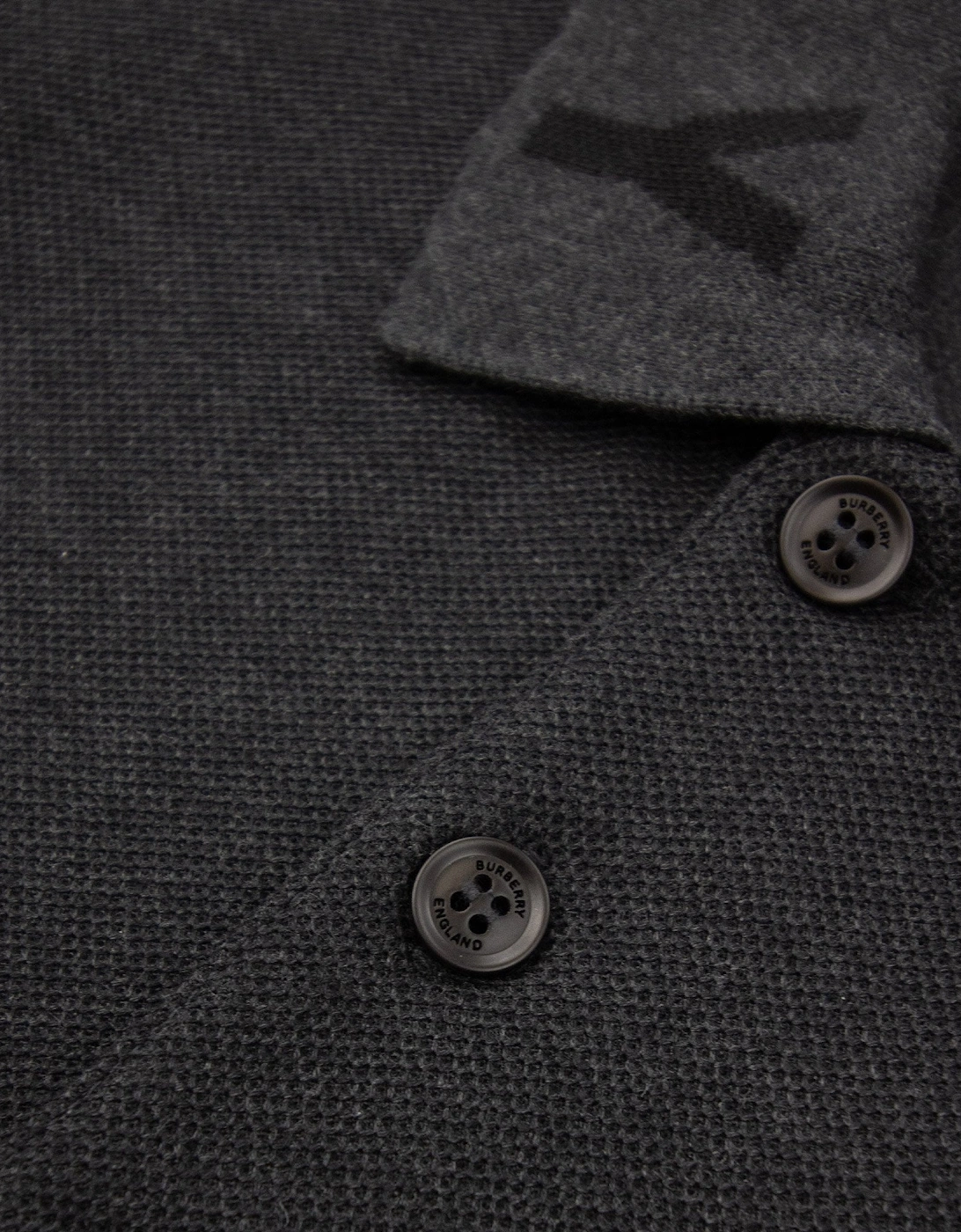 Ryland Block Collar Writing Polo Dark Grey
