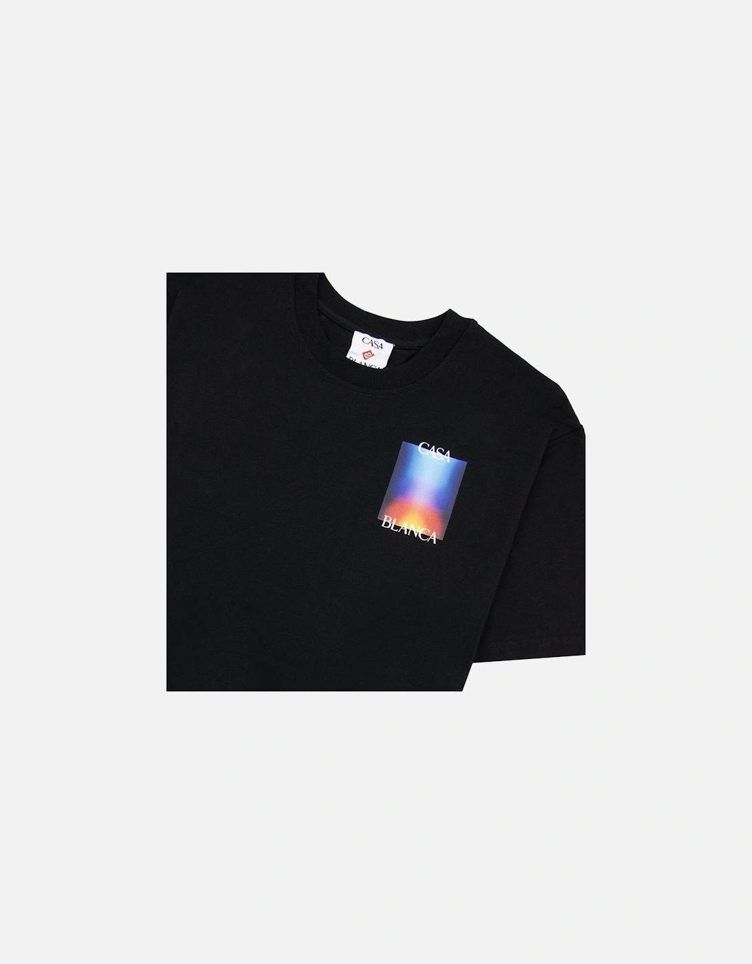 Gradient Stacked Logo T Shirt Black 001