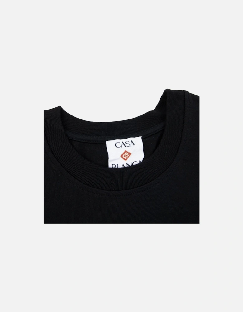 Gradient Stacked Logo T Shirt Black 001
