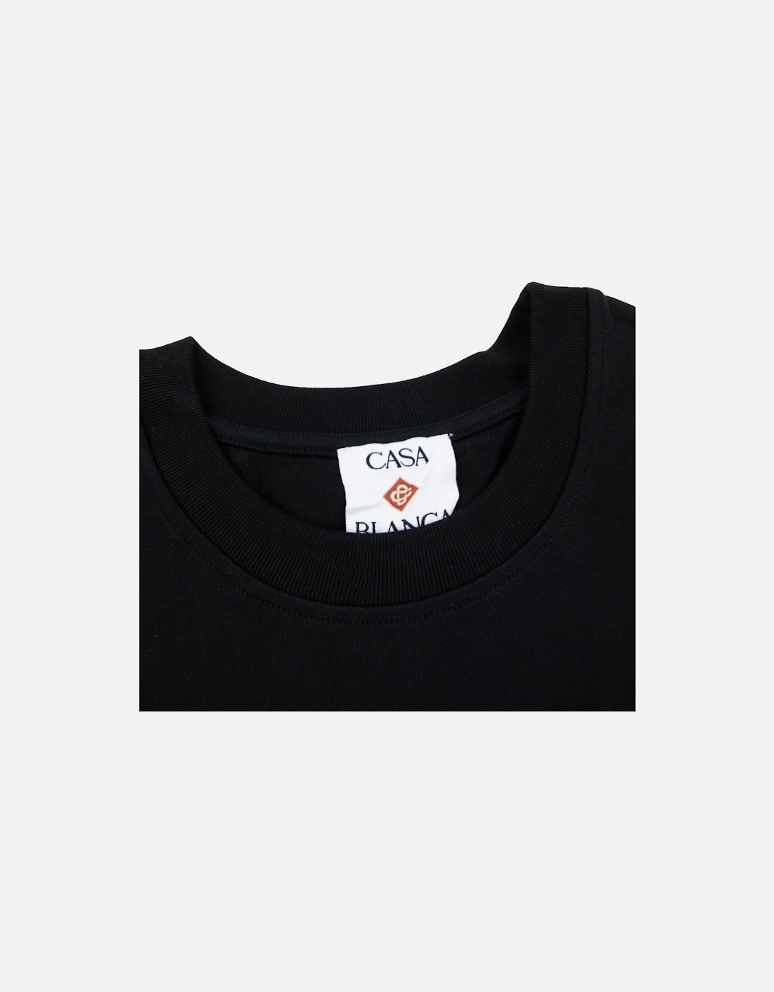 Gradient Stacked Logo T Shirt Black 001