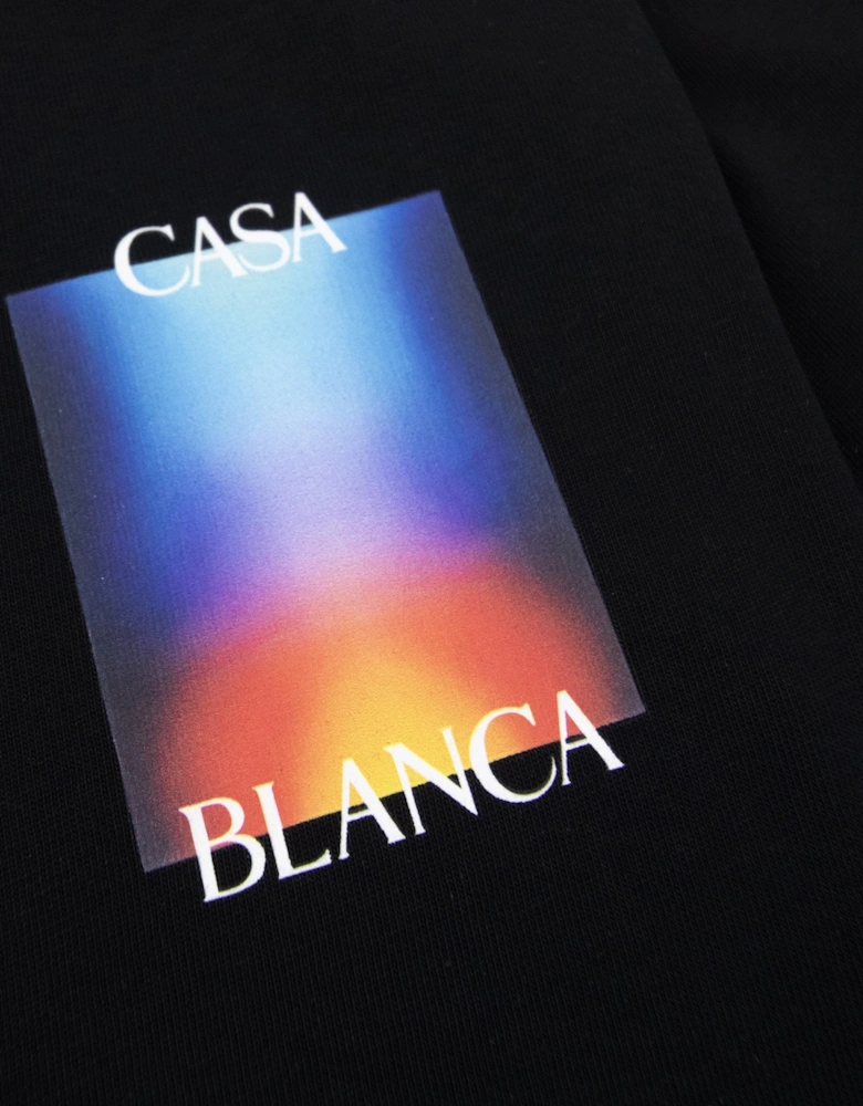 Gradient Stacked Logo T Shirt Black 001