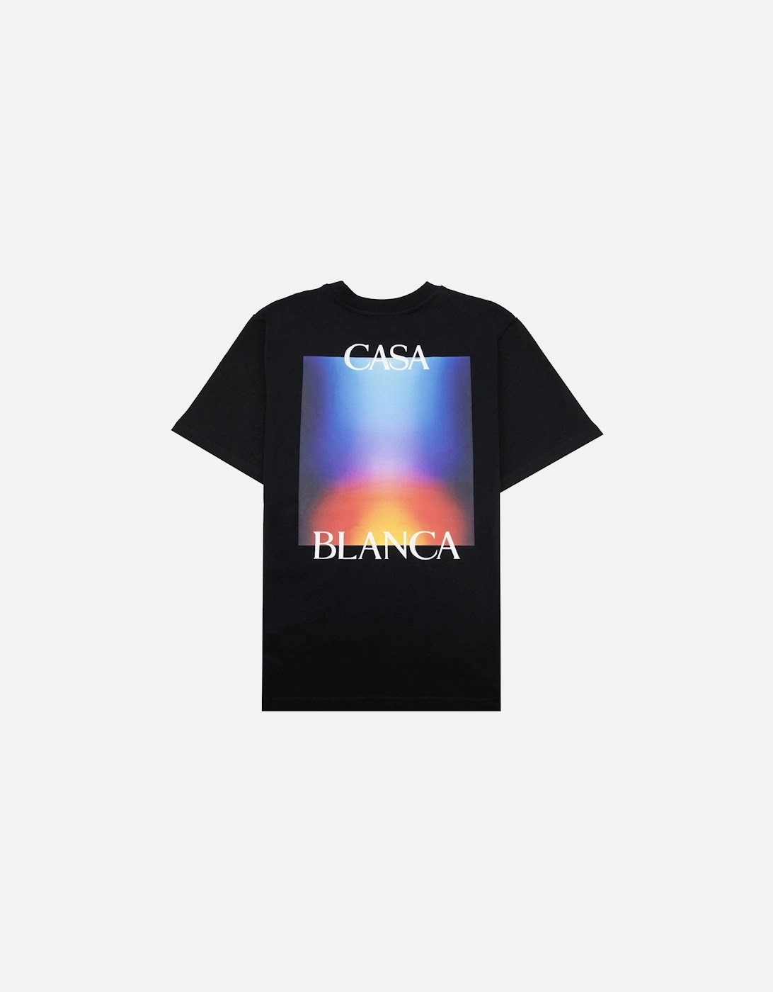 Gradient Stacked Logo T Shirt Black 001