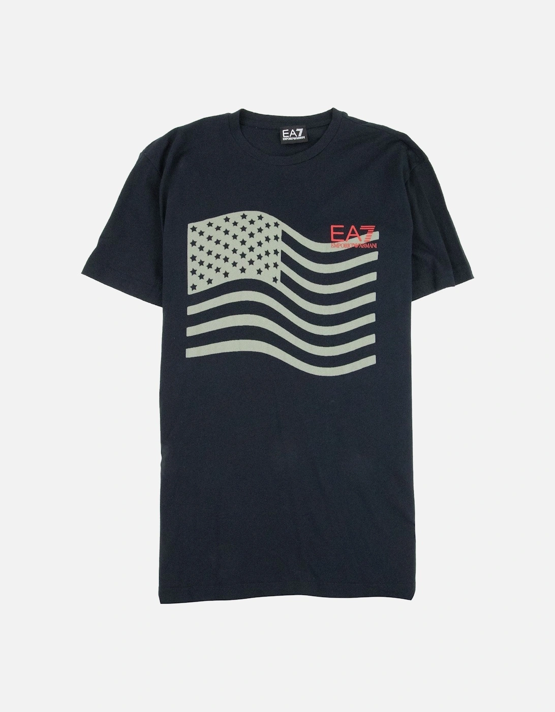 Train Calcetto Large Flag Logo T-shirt Indigo, 3 of 2
