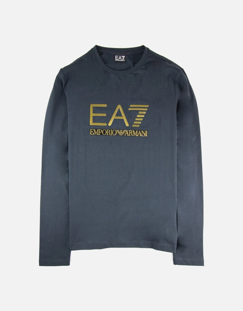 3D Gold Logo Long Sleeve T-shirt Darkslate
