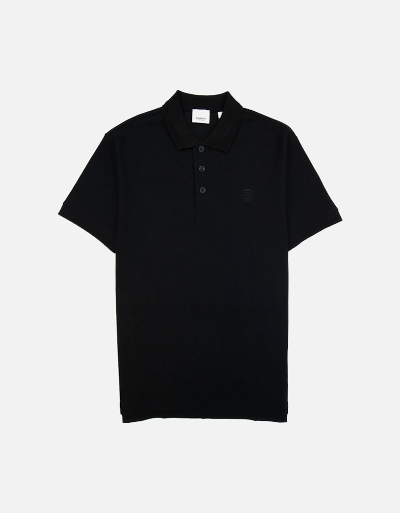 Manzoni Monogram Pique Polo Black