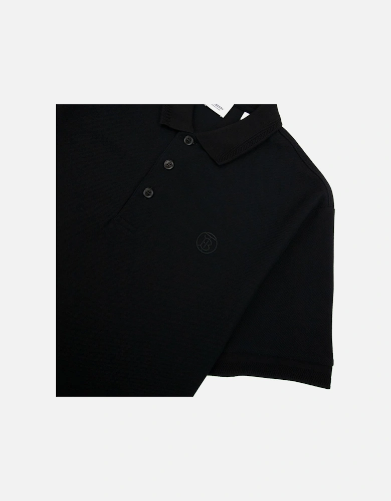 Manzoni Monogram Pique Polo Black