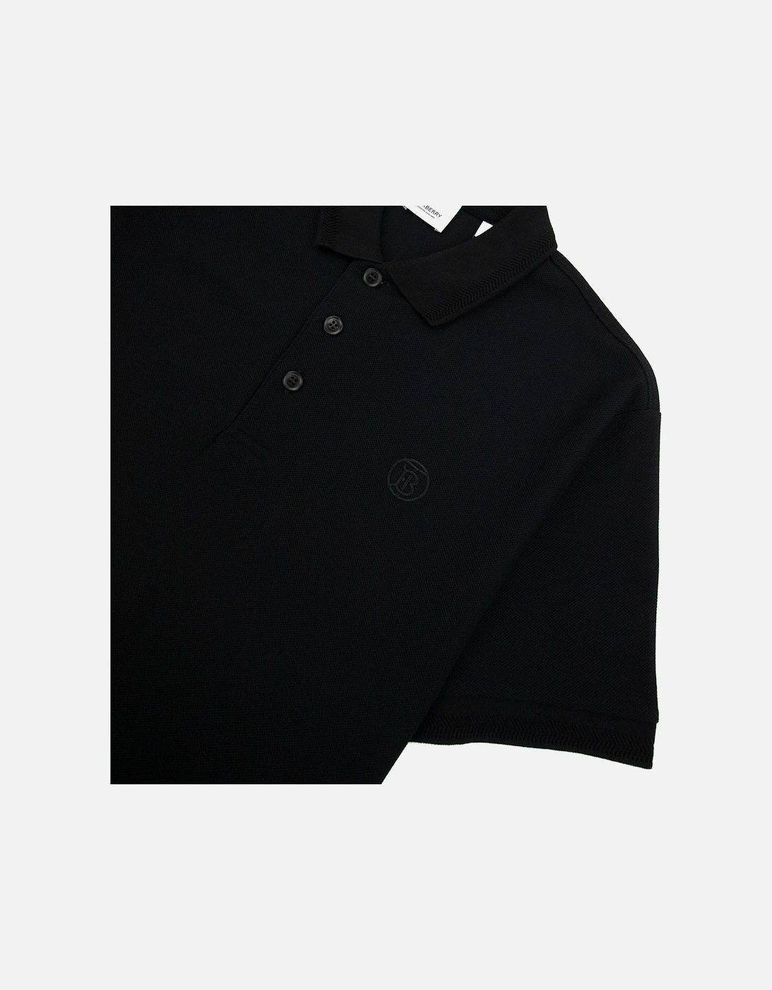 Manzoni Monogram Pique Polo Black
