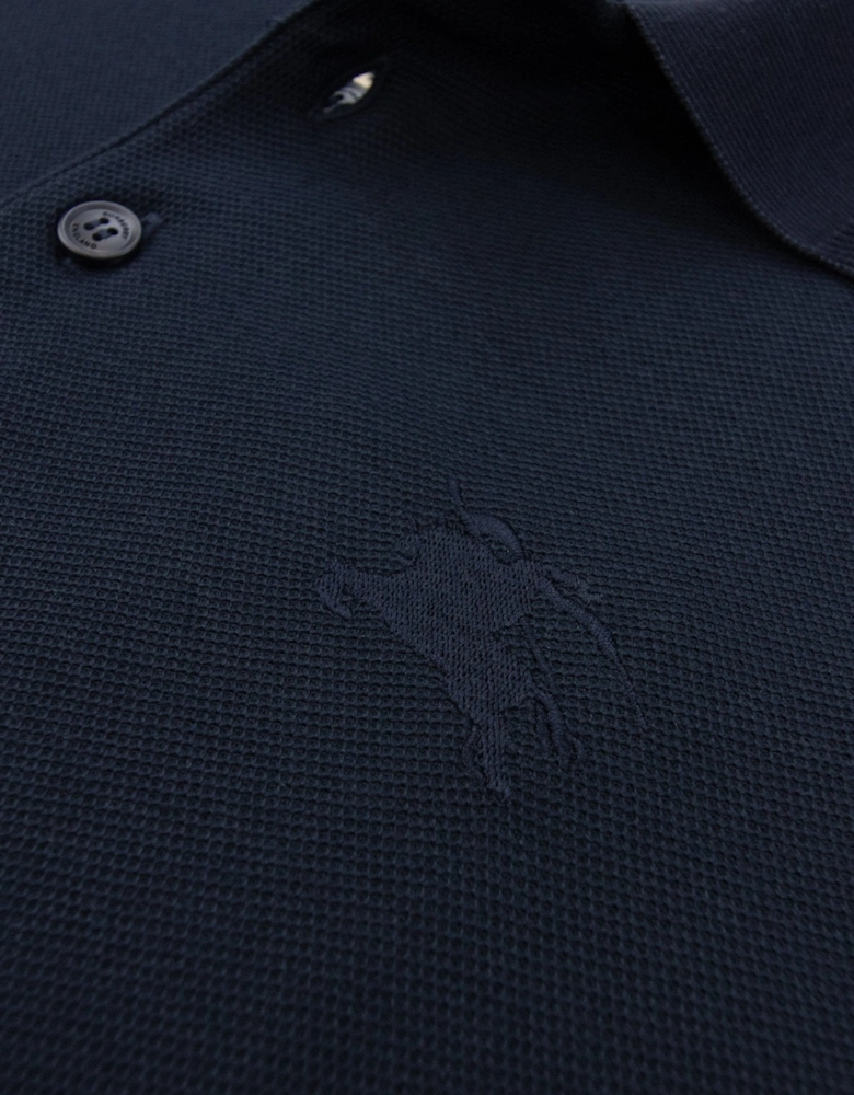 Eddie Cotton Polo Shirt Coal Blue