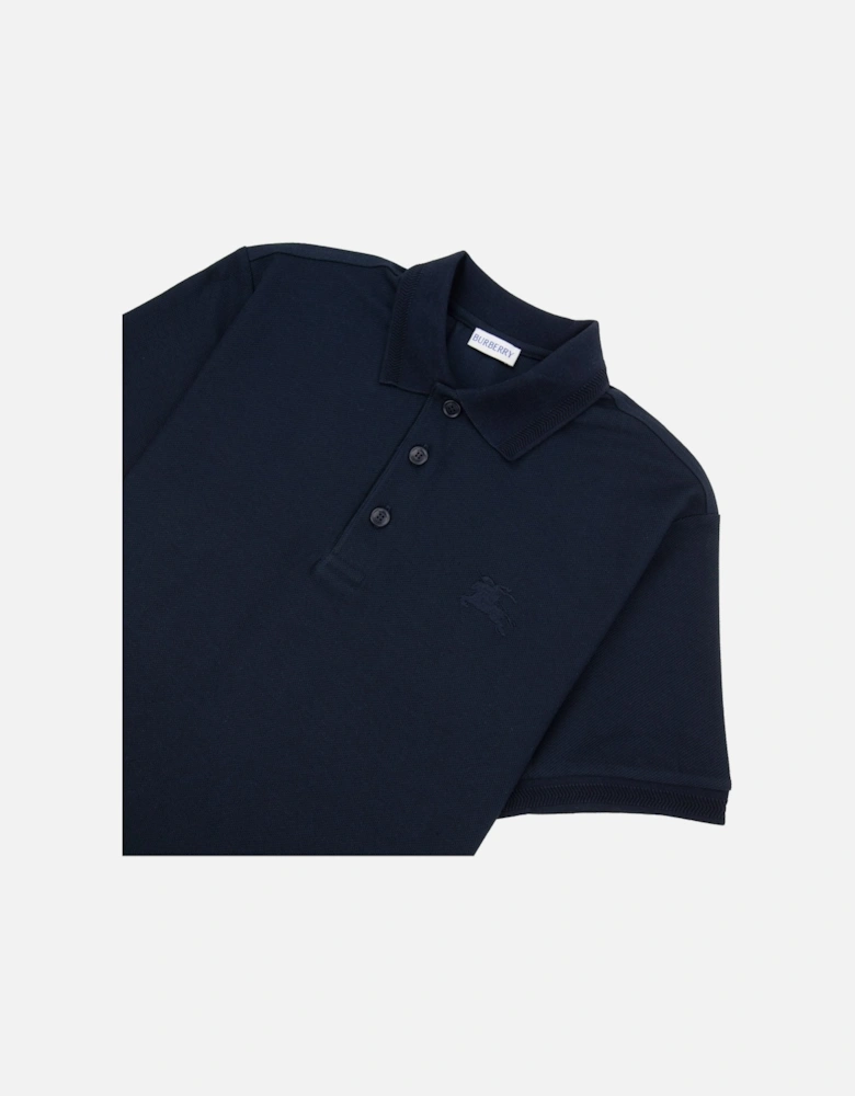 Eddie Cotton Polo Shirt Coal Blue