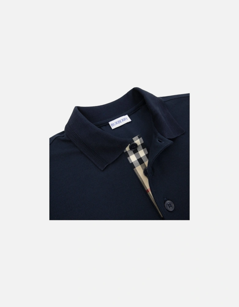 Eddie Cotton Polo Shirt Coal Blue
