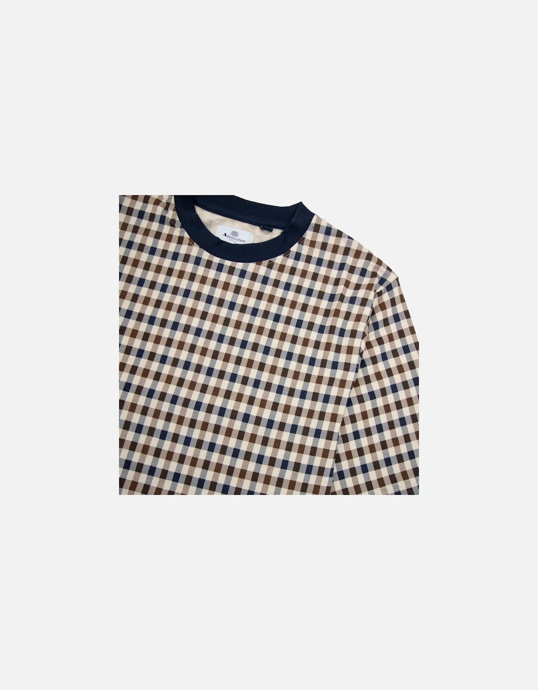 Active Club Check T Shirt Navy Trim
