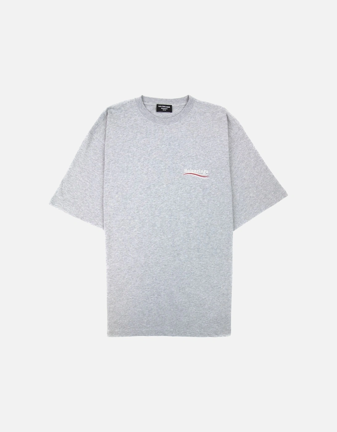 Political Campaign Embroidery T-shirt Light Grey, 7 of 6