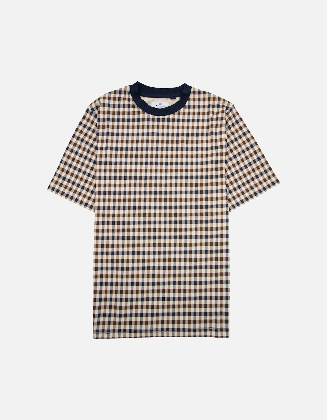 Active Club Check T Shirt Navy Trim, 4 of 3