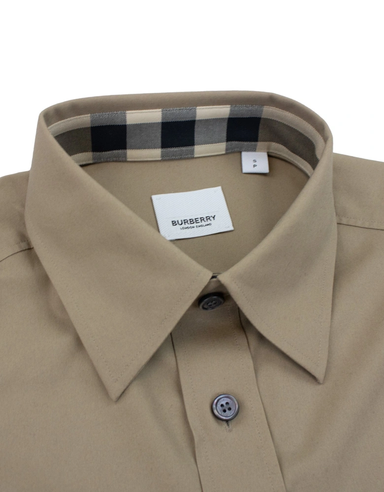 Check Collar Shirt Dark Honey