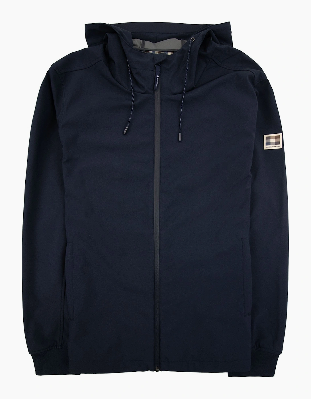 Men's Aquascutum Shell Hybrid Hooded Jacket Navy 11 - Black - Size: 44/Regular