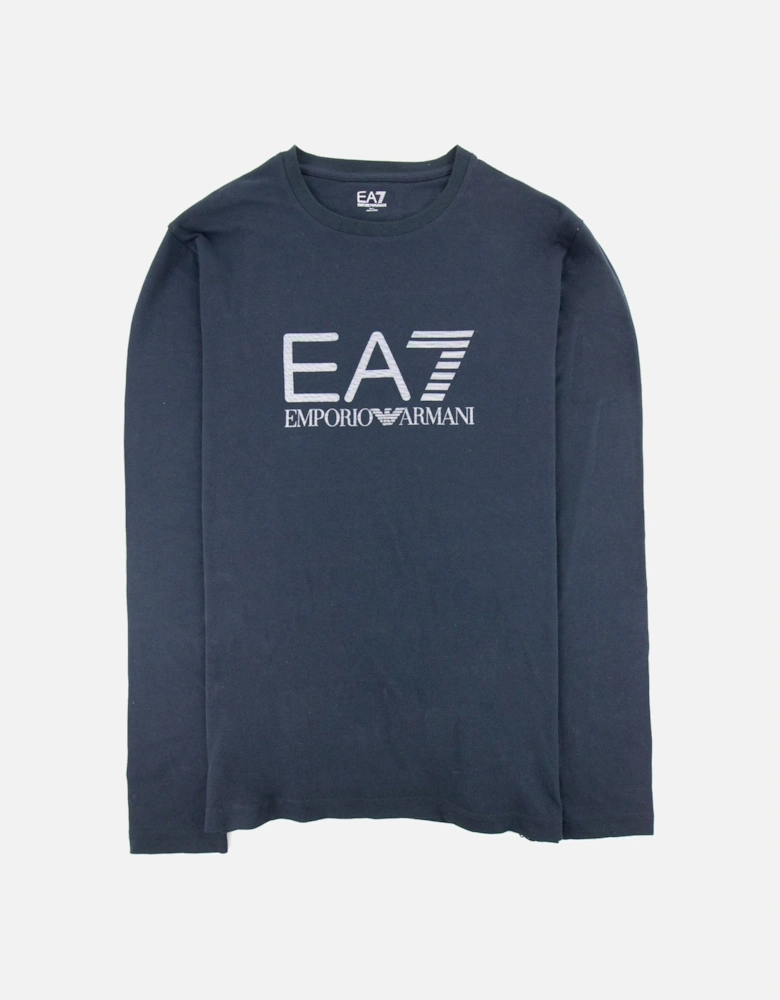 Silver Large Logo Long Sleeve T-shirt Darkslate