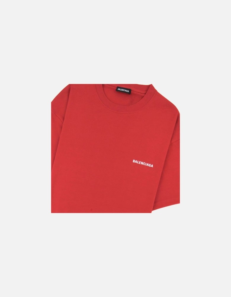 Logo Crewneck T Shirt Red