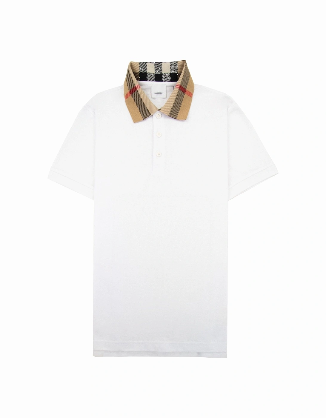 Check Collar Cotton Polo Shirt White, 4 of 3