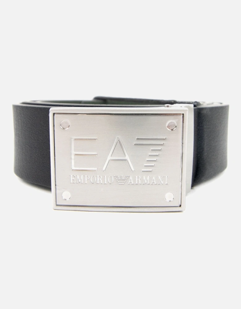 Reversible Brushed Leather Belt Black Forest Night