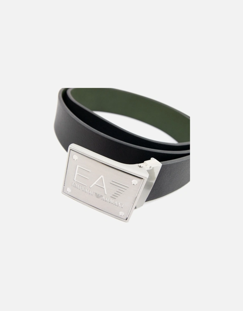 Reversible Brushed Leather Belt Black Forest Night