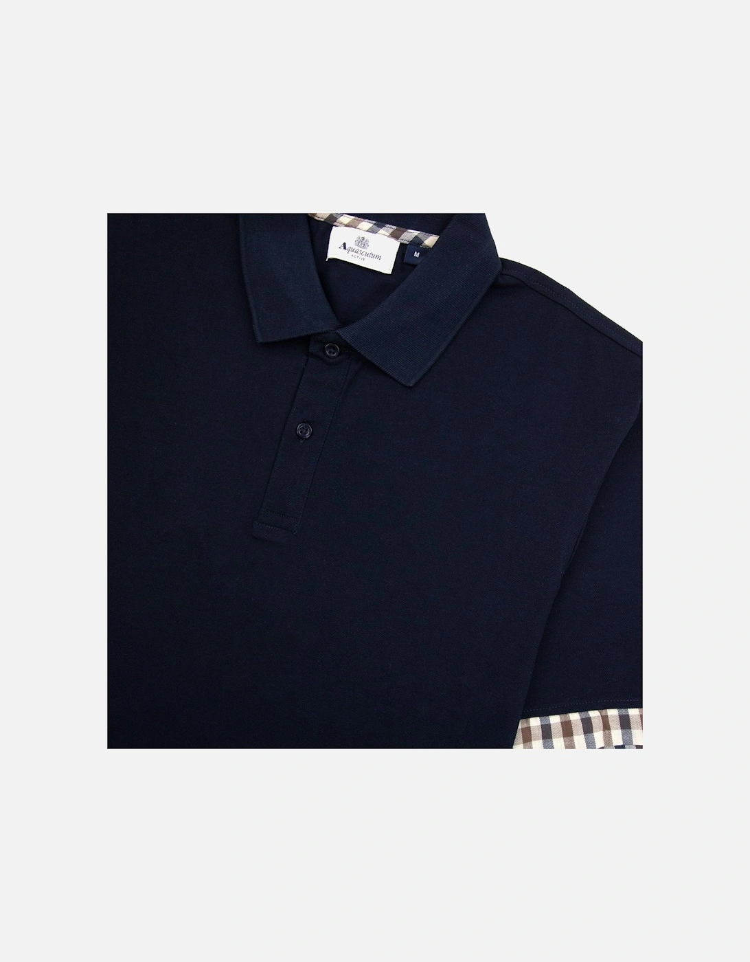 Supima Club Check Sleeves Polo Navy