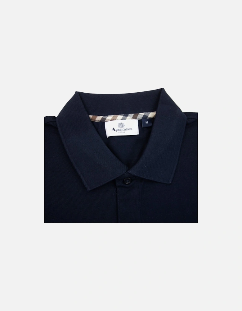 Supima Club Check Sleeves Polo Navy