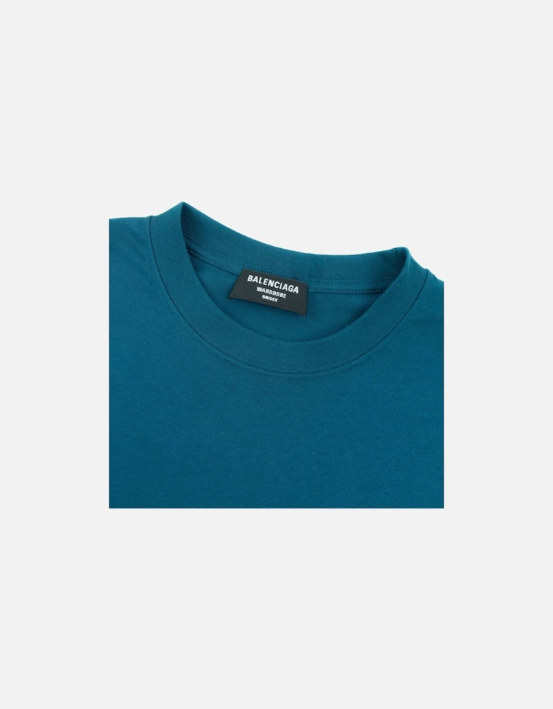 Logo Crewneck T Shirt Blue 9567