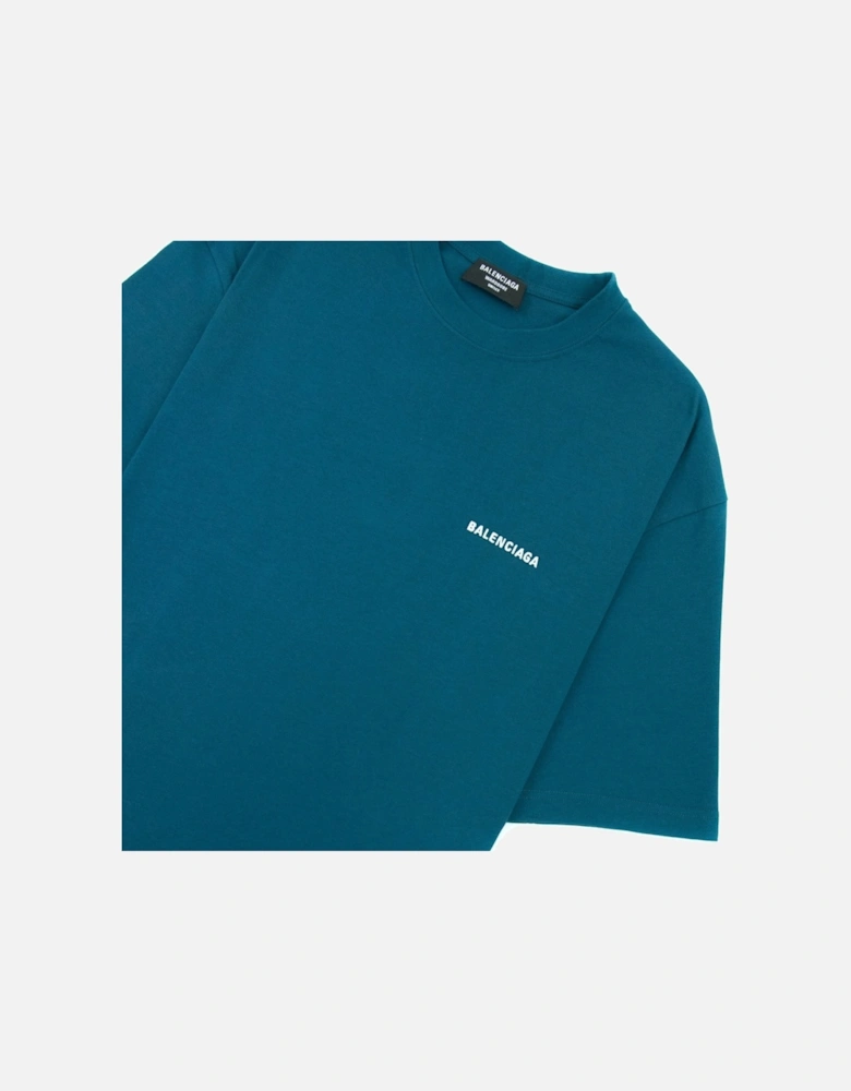 Logo Crewneck T Shirt Blue 9567