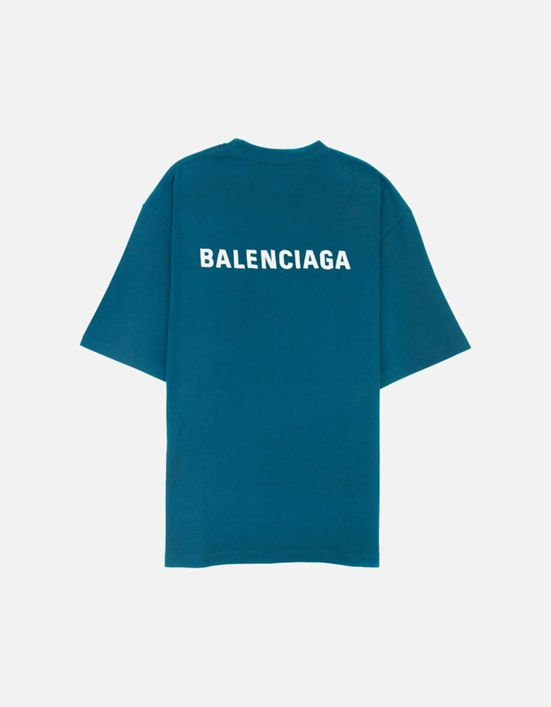Logo Crewneck T Shirt Blue 9567
