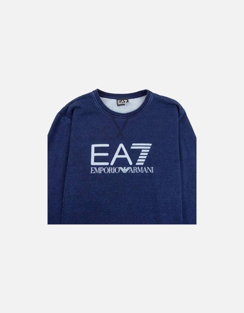 Train Inspired Crew Neck Sweatshirt Indigo
