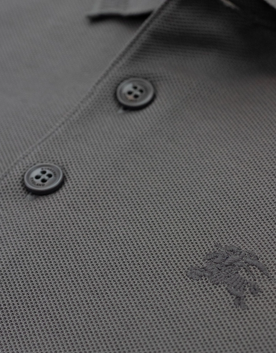 Manzoni Classic Logo Short Sleeve Polo Seal Grey
