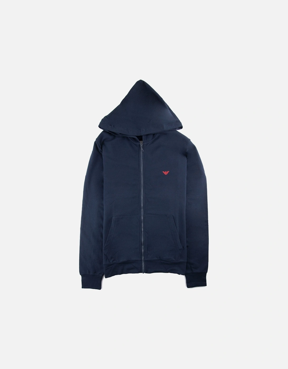 Loungewear Zip Up Hooded Sweater Marine, 3 of 2